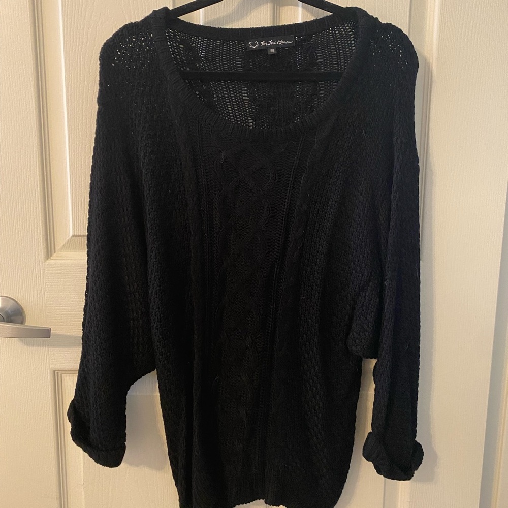 For Love and Lemons Black Knit Sweater | US S